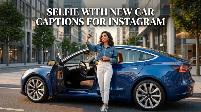 Selfie With New Car Captions for Instagram